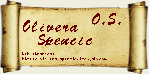 Olivera Spenčić vizit kartica